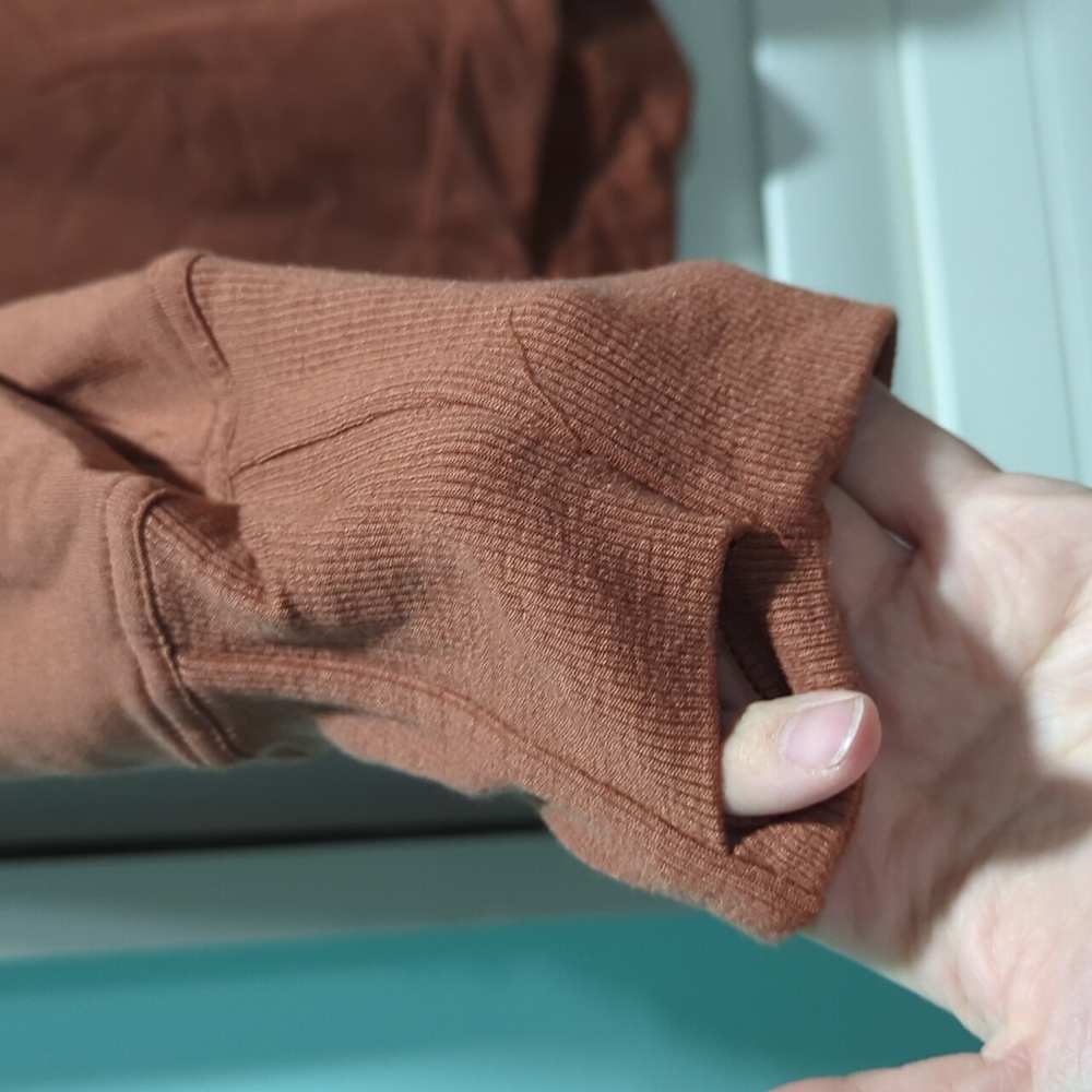 New Athleta Brown Split Side Soft Sweatshirt Sz 1x - image 3